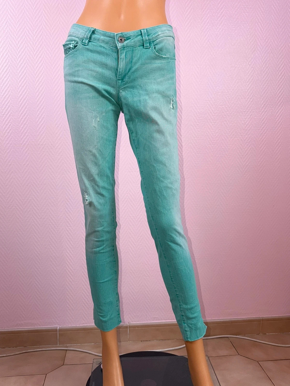 Jeans femme guess vert taille 38